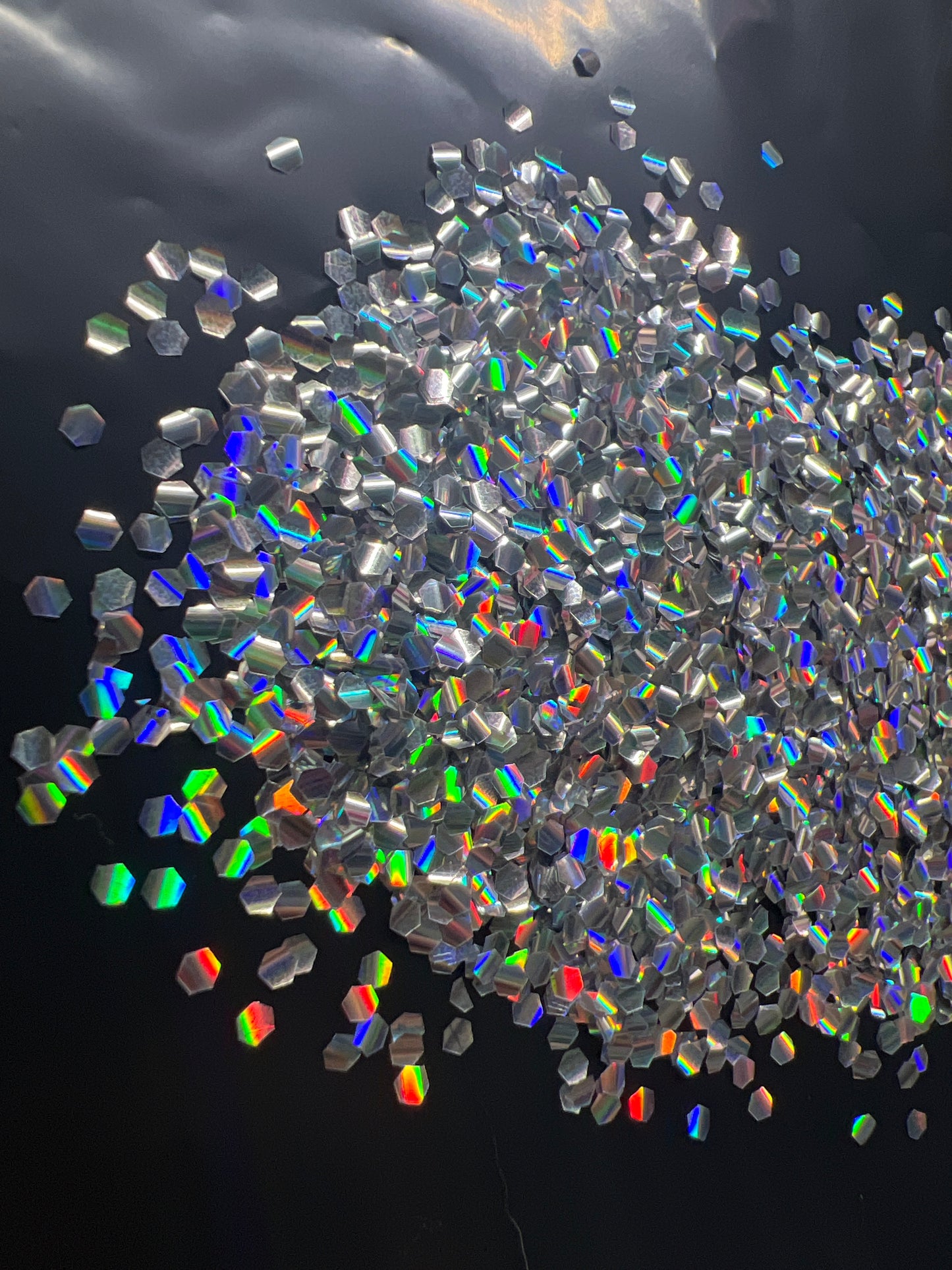 Bubble Glitter Silver Holographic