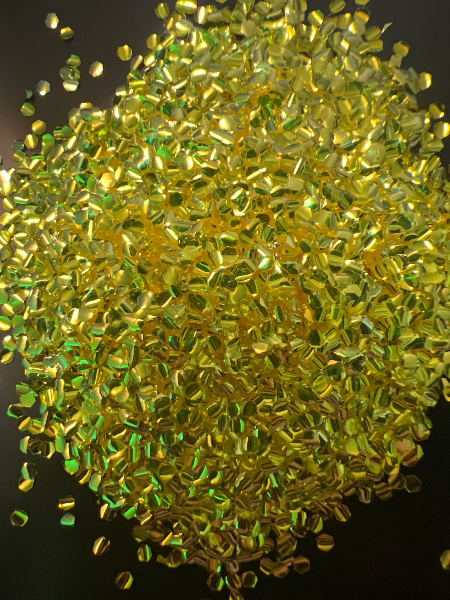 Bubble Glitter Yellow with a Silver shift