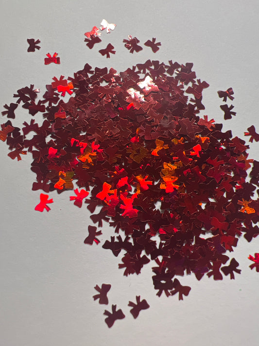 Shaped Glitter Red Bows