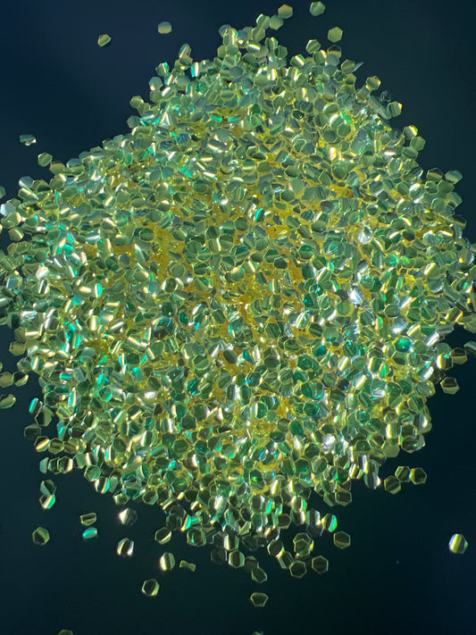 Bubble Glitter Yellow with a Silver shift